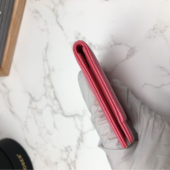 SOLD Chanel CC Pink Caviar Leather Card holder Case Wallet - Picture 5 of 13